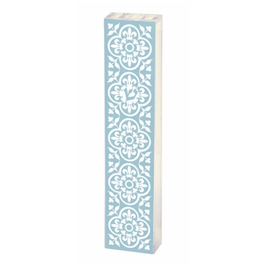 Plexiglass Floral Delight Mezuzah - Blue、mySite、topwebapps
