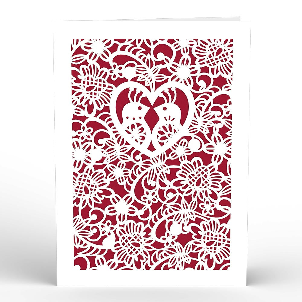 Vintage Love Birds Valentine's Day Pop-Up Card、mySite、solidvoid