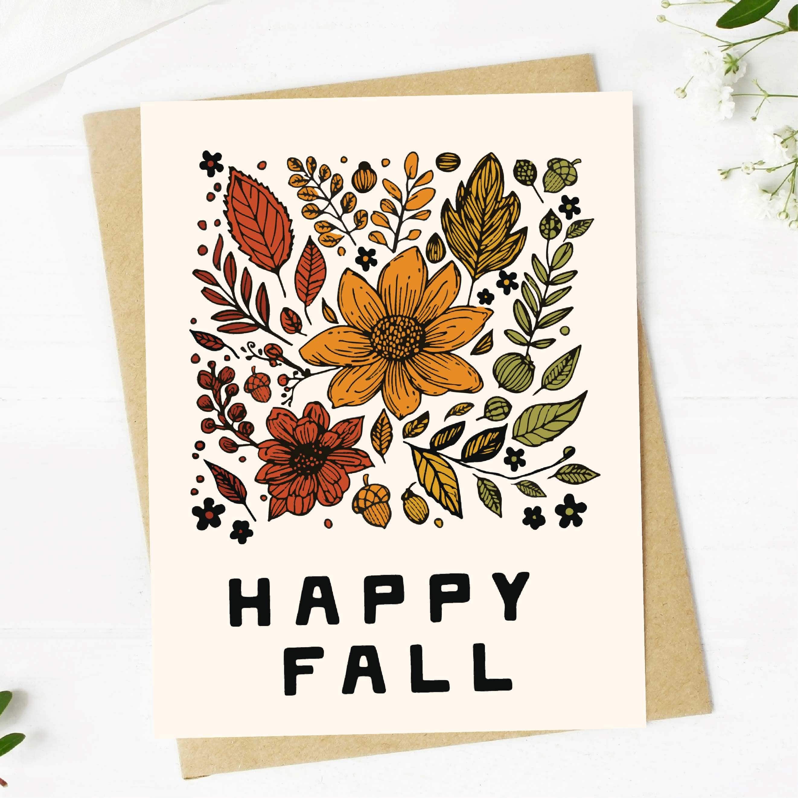  Happy Fall Changing Leaves Greeting Card、mySite、elrpsem3k