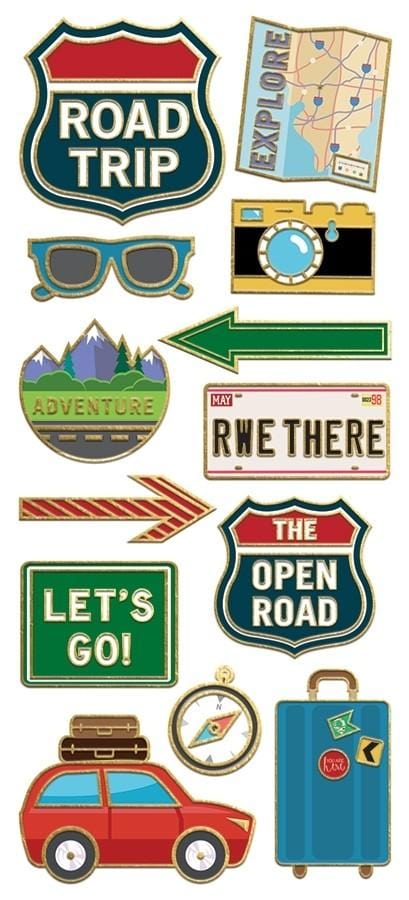  Decorative Stickers - Road Trip Faux Enamel、mySite、ghnorth