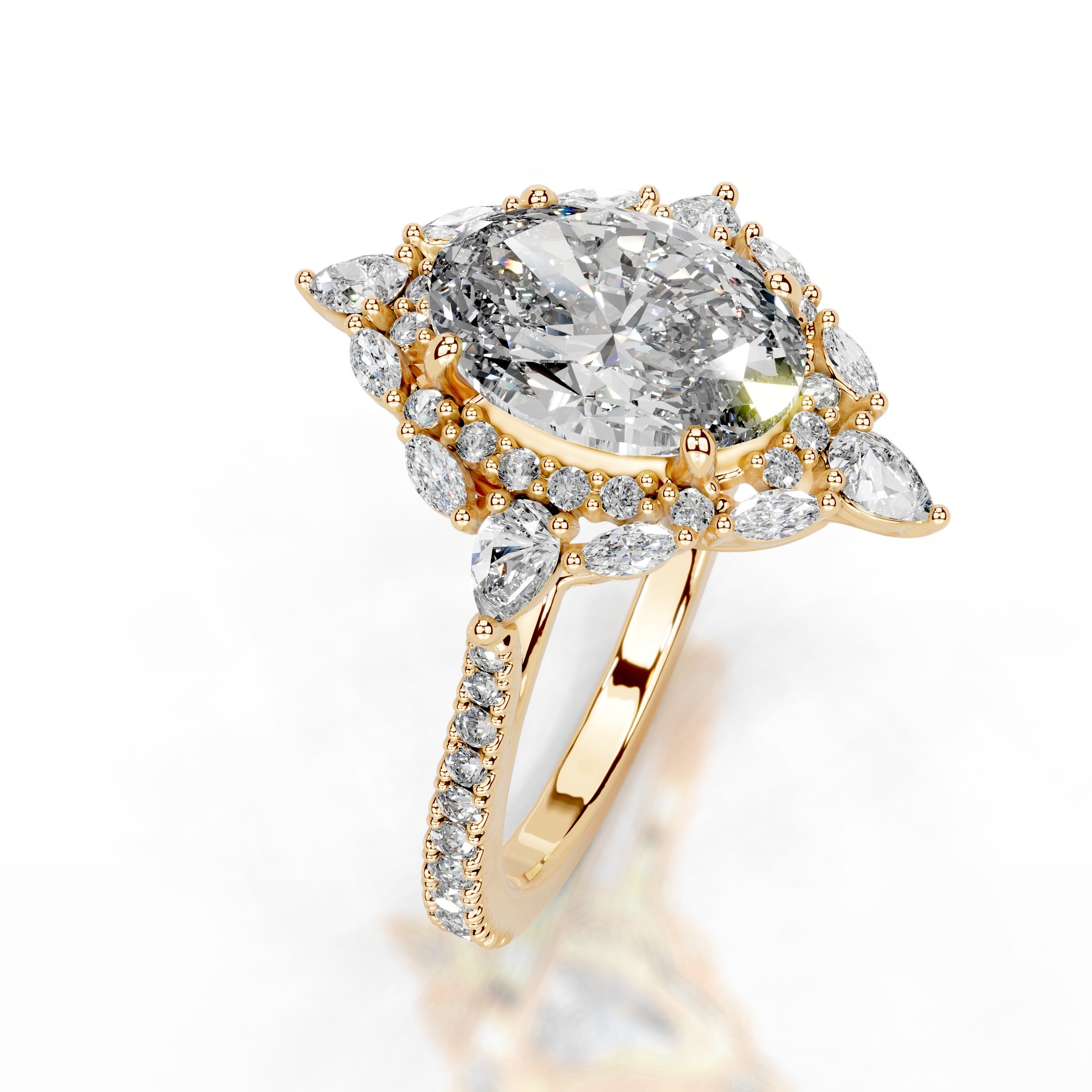 Augustina Lab Grown Diamond Ring - 18K Yellow Gold、mySite、hinf8tx79