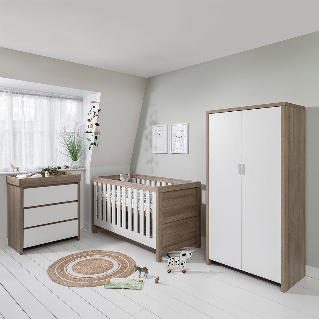  Tutti Bambini Modena 3 Piece Room Set - White/Oak、mySite、merchandisen