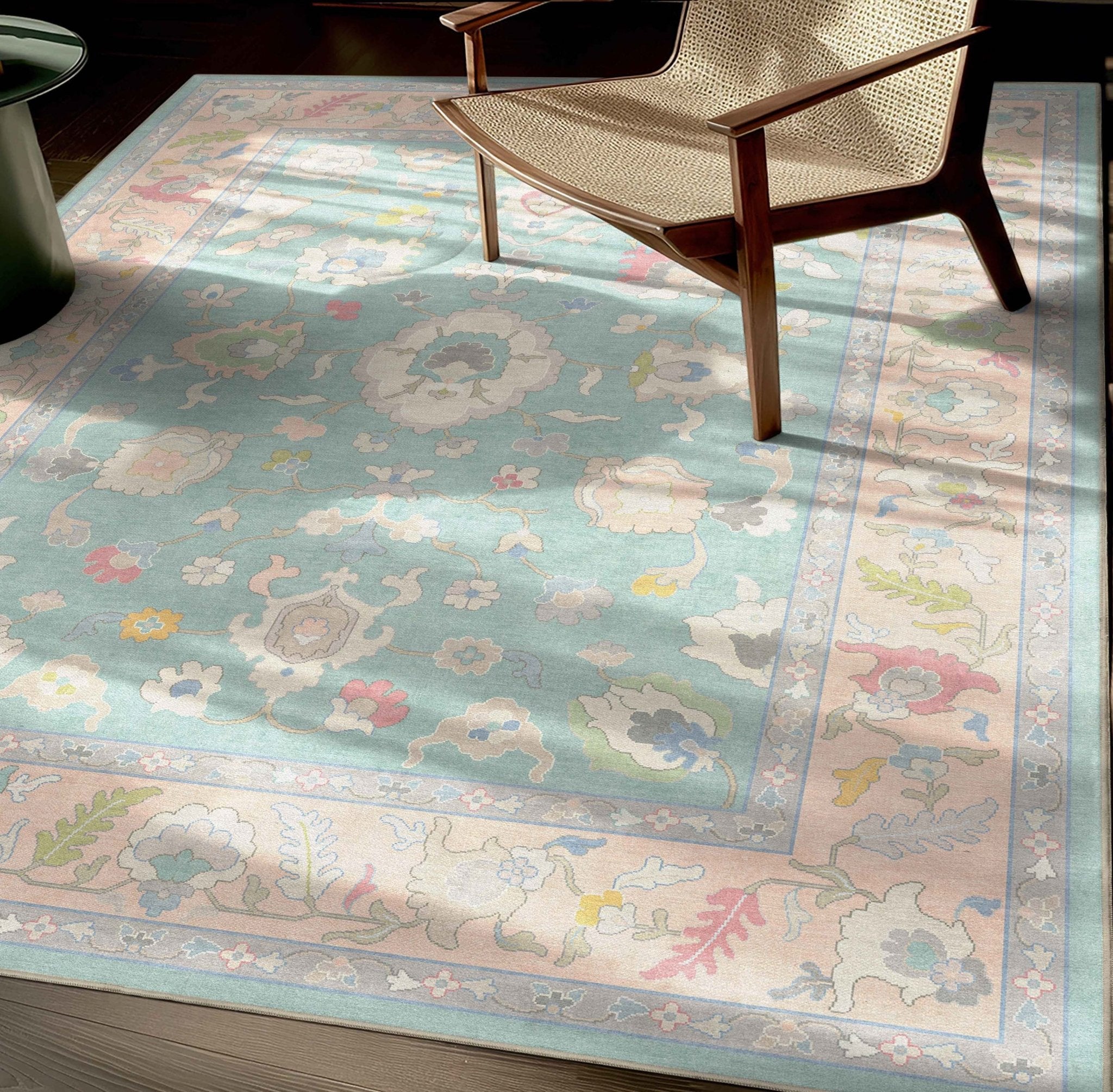 Konya Updated Traditional Oriental Pastel Rug for Living Room Bedroom Dining Room ,Easy Clean、mySite、gigharbornorthrealestate