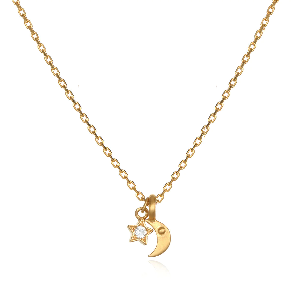 Moon & Star Dainty Gold Pendant Necklace、mySite、topwebapps