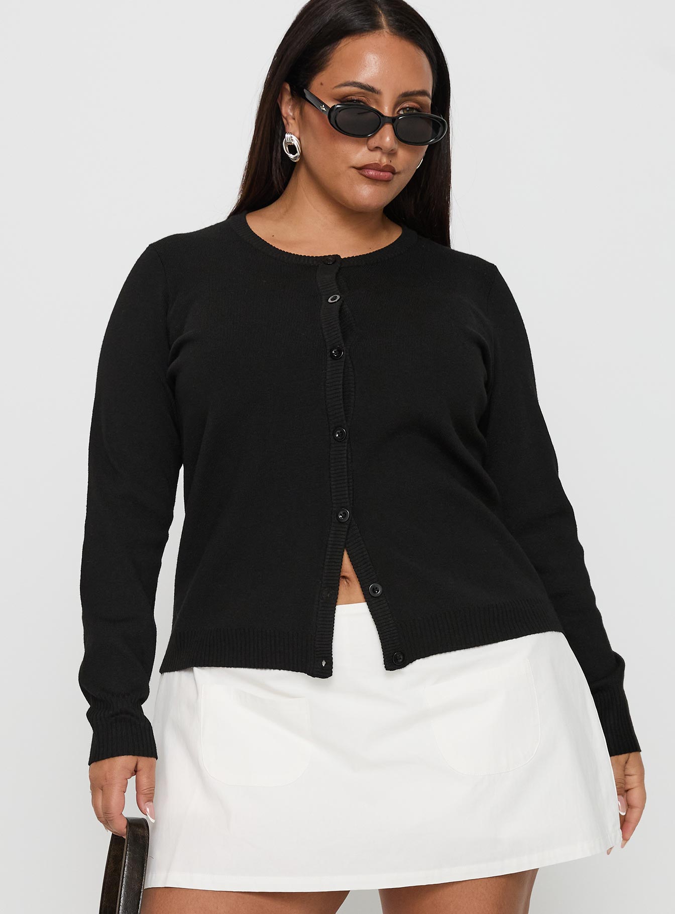 Lauraine Cardigan Black Curve、mySite、solidvoid