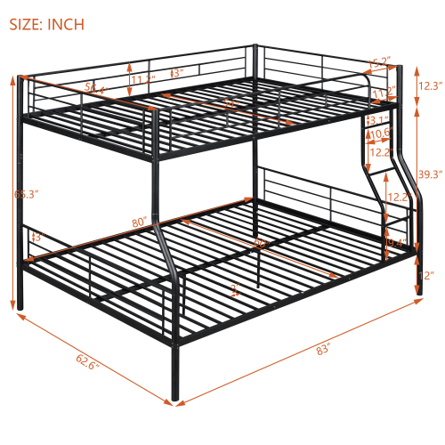 Twin Over Twin Metal Bunk Bed (Black) ( old sku: MF189201BAA )、、casual