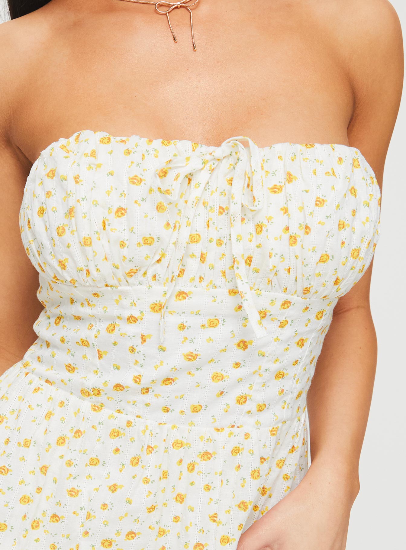 Calidora Strapless Mini Dress Orange Floral、mySite、solidvoid