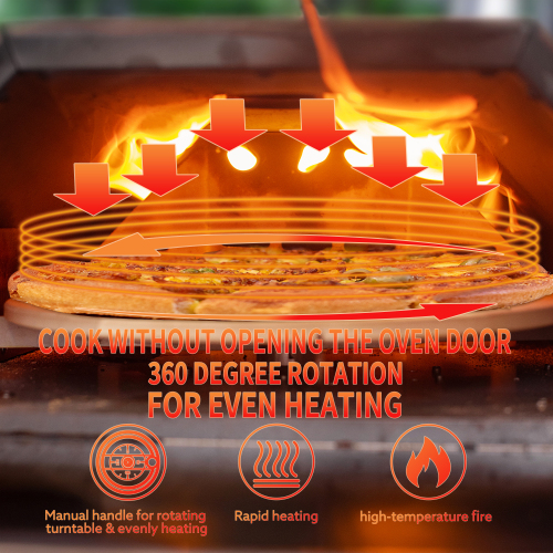 Semi-Automatic Black 12 Outdoor Pizza Oven Portable Wood Fired Pizza Oven Outdoor Cooking Pizza Maker Portable Pizza Oven for Authentic Stone Baked Pizzas、、eastwooduniform
