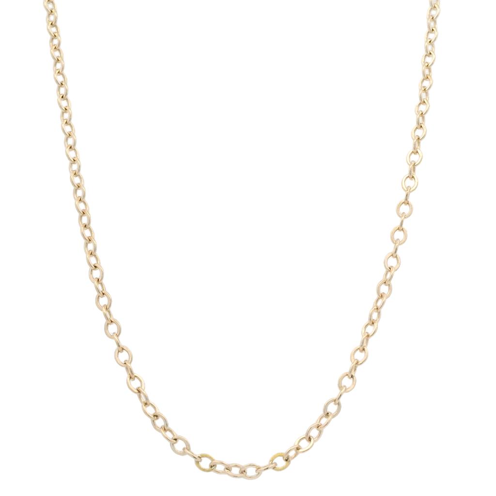  Estate 14K Yellow Gold 2mm Cable Chain Necklace