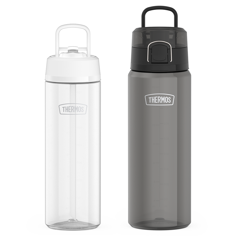 26oz Straw Lid & 32oz Spout Lid Lightweight Water Bottle Bundle - Clear & Smoke、mySite、noshort