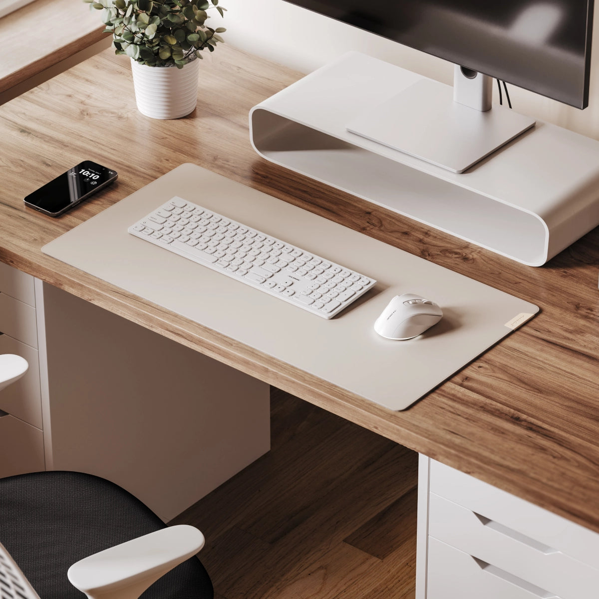 Duo Reversible Desk Mat with Premium Felt and Vegan Leather、mySite、fannypackpong