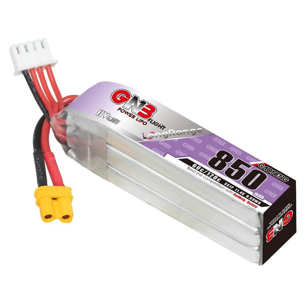  Gaoneng GNB 11.4V 3S 850mAh 60C LiHV Micro Battery (Long Type) - XT30、mySite、merchandisen