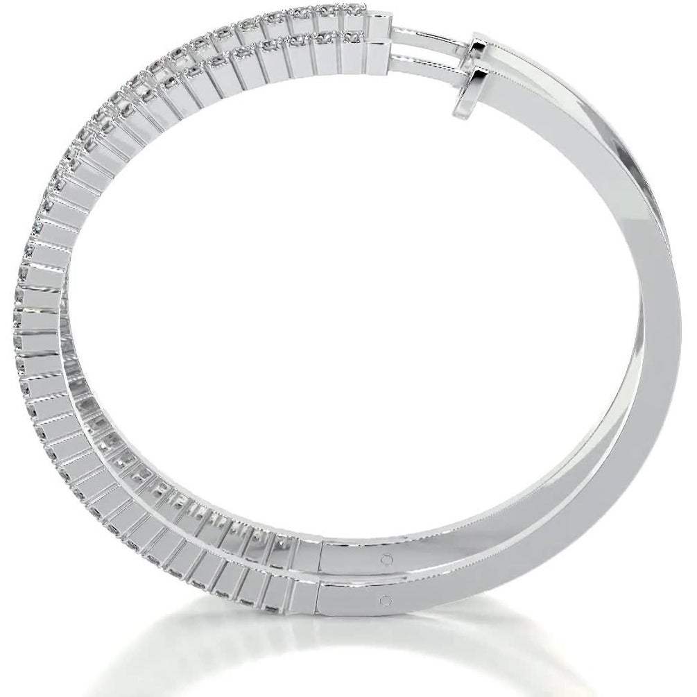 Cali Hoop Lab Grown Diamond Earrings (0.6 Carat) -14K White Gold、mySite、hinf8tx79