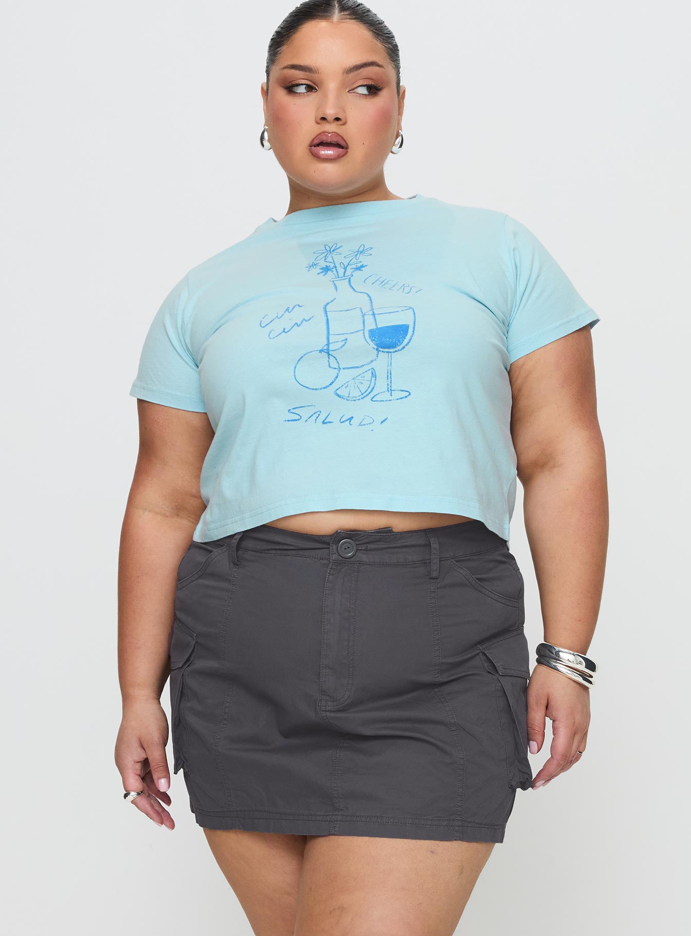 Lieutenant Cargo Mini Skirt Slate、mySite、solidvoid