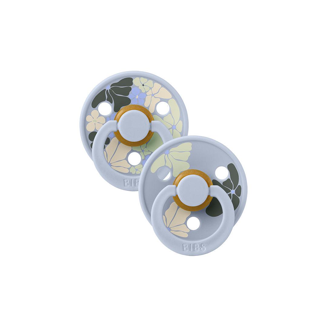  BIBS Studio Latex Pacifier - 2 Pack - Dusty Blue Mix - Morning Bloom、mySite、merchandisen
