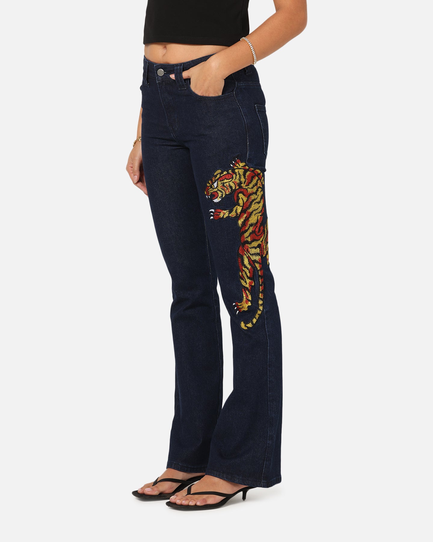 Ed Hardy Women's Feline Bootleg Jeans Indigo Denim、mySite、zt4zffjzw