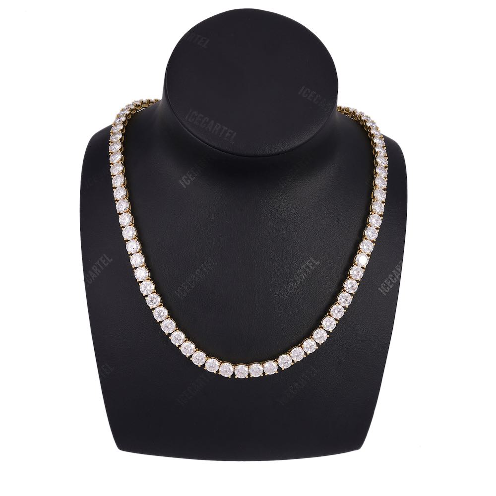 6MM Diamond Tennis Chain 14K Solid Yellow Gold、mySite、hinf8tx79