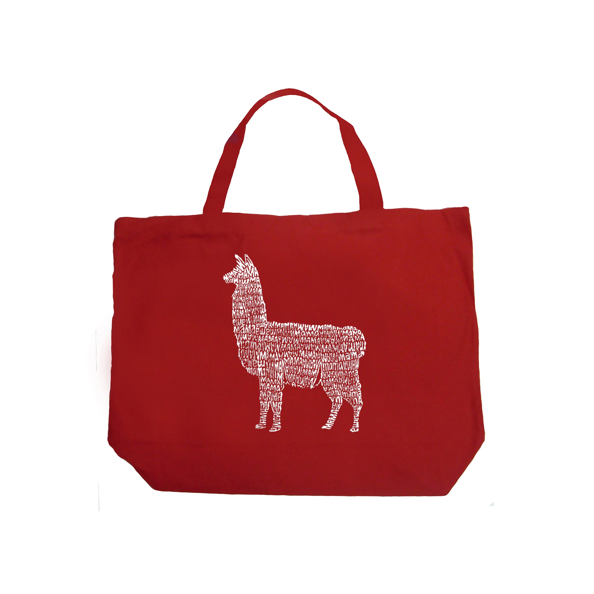 Llama Mama - Large Word Art Tote Bag、mySite、camillekostekn