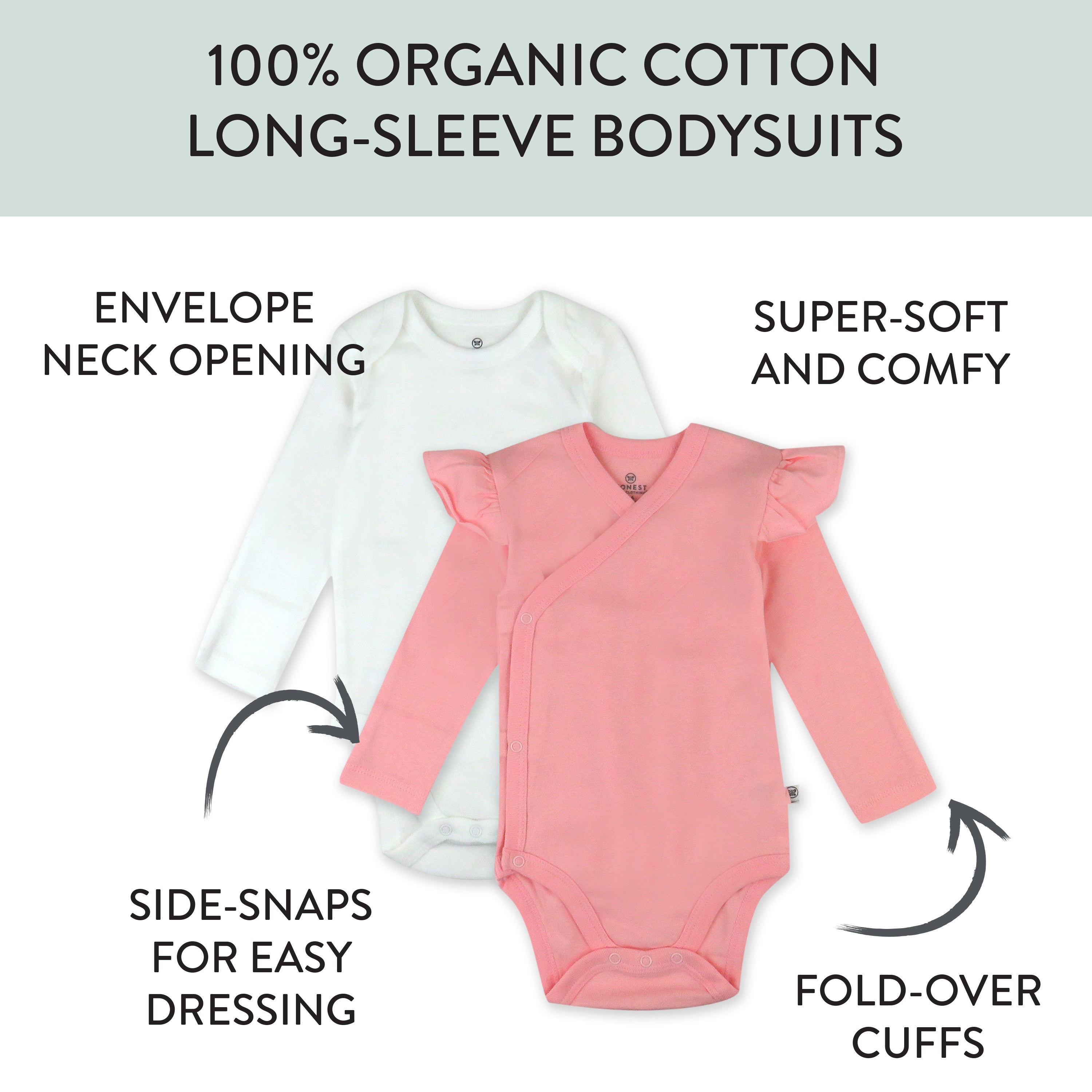  2-Piece Long Sleeve and Ruffle Shoulder Side Snap Bodysuits、mySite、layawaytickets