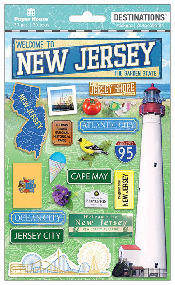  Scrapbook Stickers - 3D New Jersey、mySite、ghnorth