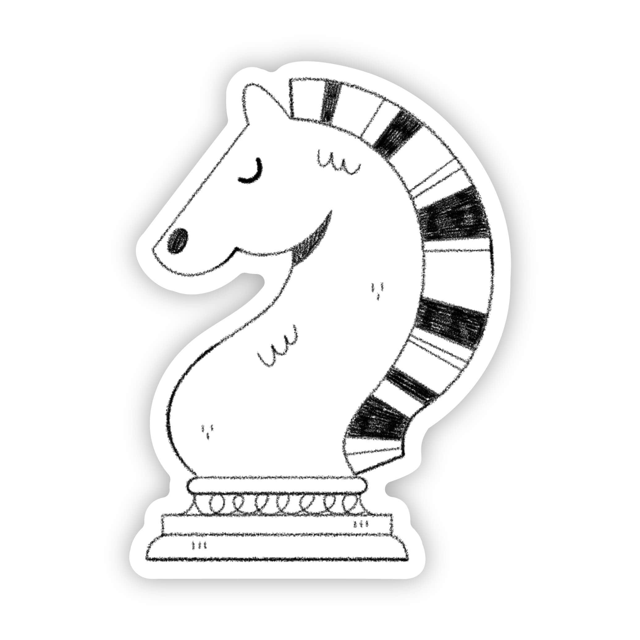  Knight chess sticker (white)、mySite、elrpsem3k