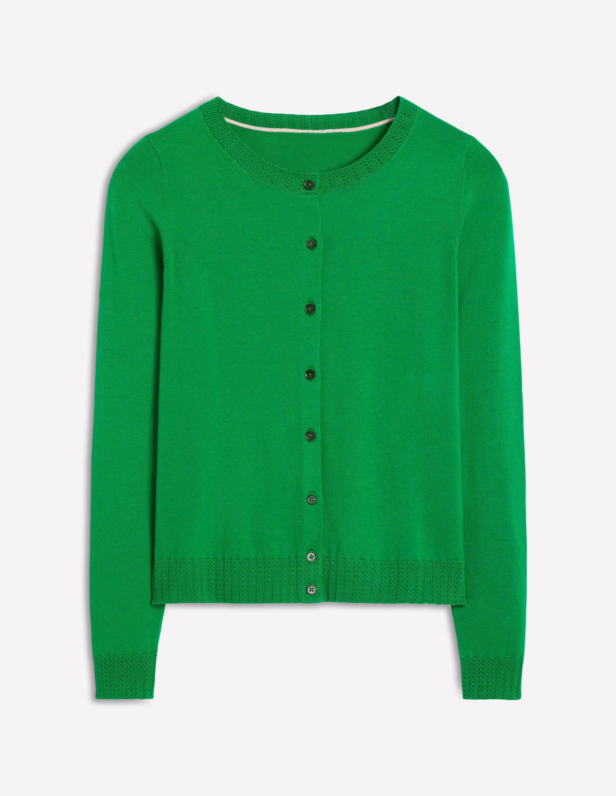  Emilia Cotton Crew Cardigan-Rich Emerald、mySite、ashleygrahame