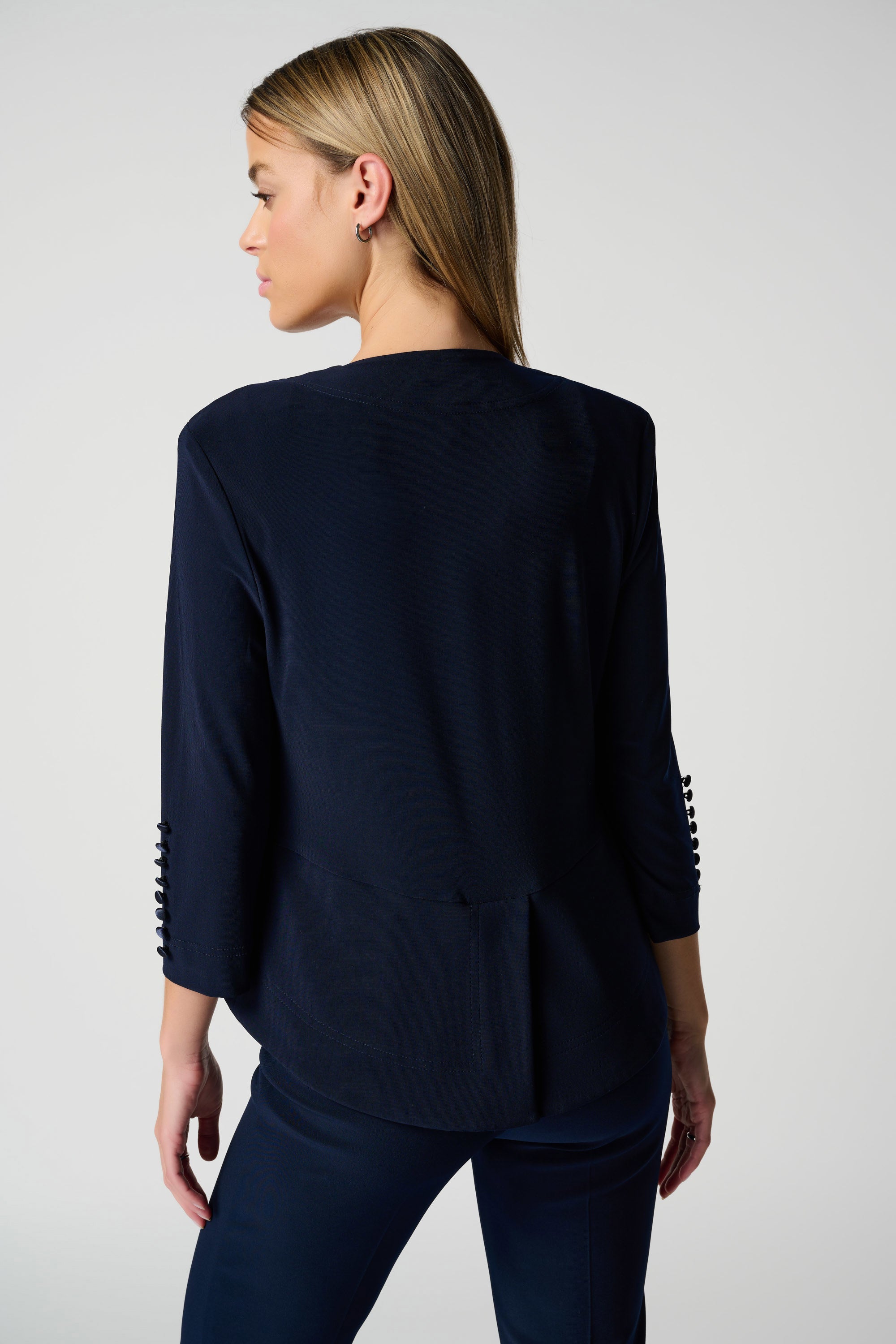 Joseph Ribkoff Cropped High Low Jacket, Midnight Blue、mySite、noshort