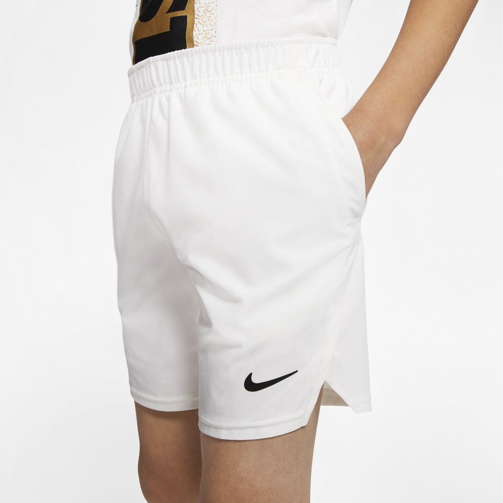 Nike Boys' Court Flex Ace Shorts (White/Black)