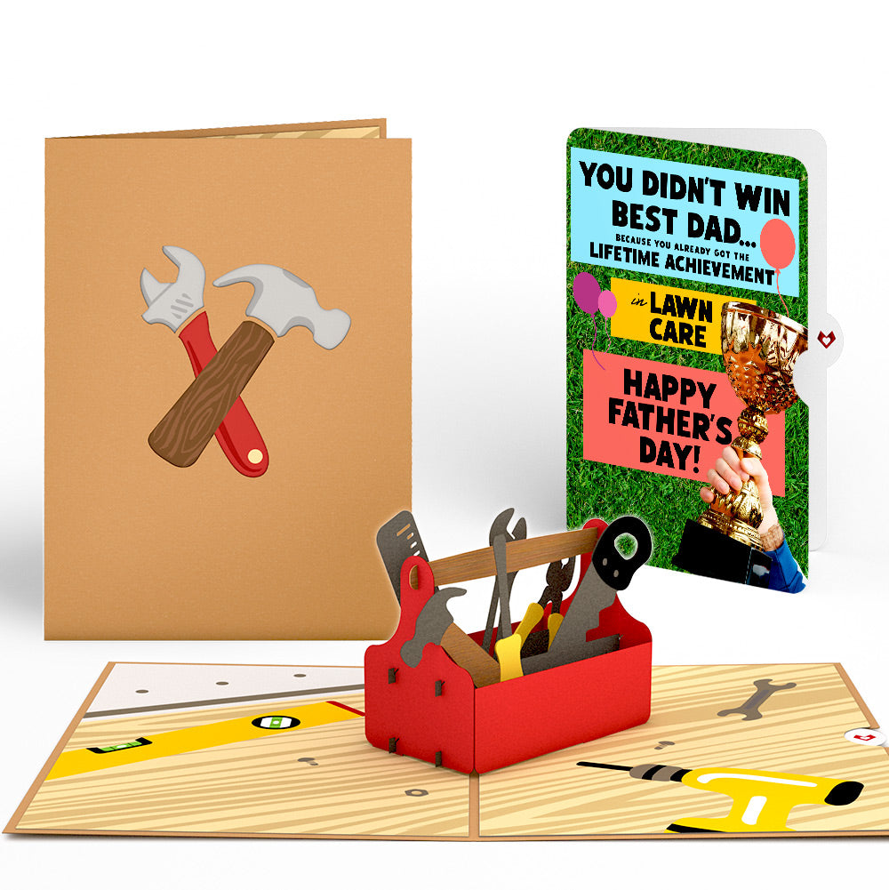Toolbox Father's Day Pop-Up Card and Trophy Lawn Care Sentiment Set、mySite、solidvoid