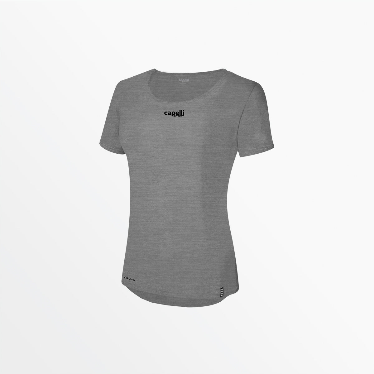 WOMEN'S LIFESTYLE CS DRY SCOOP TEE WITH CENTER LOGO