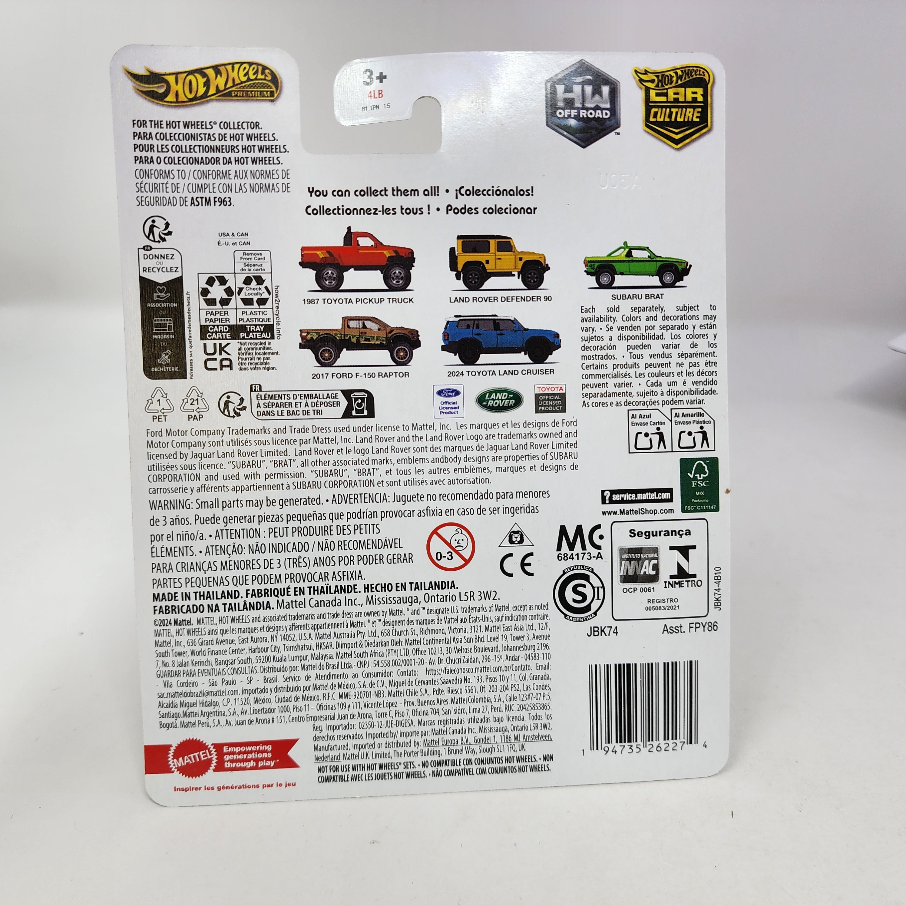 Land Rover Defender 90 * Yellow * 2025 Hot Wheels Car Culture OFF ROAD Case H、mySite、hgirdovlk