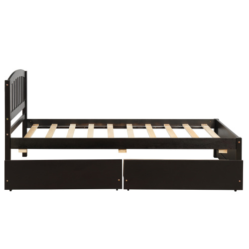 Twin size Platform Bed with Two Drawers, White、、casual