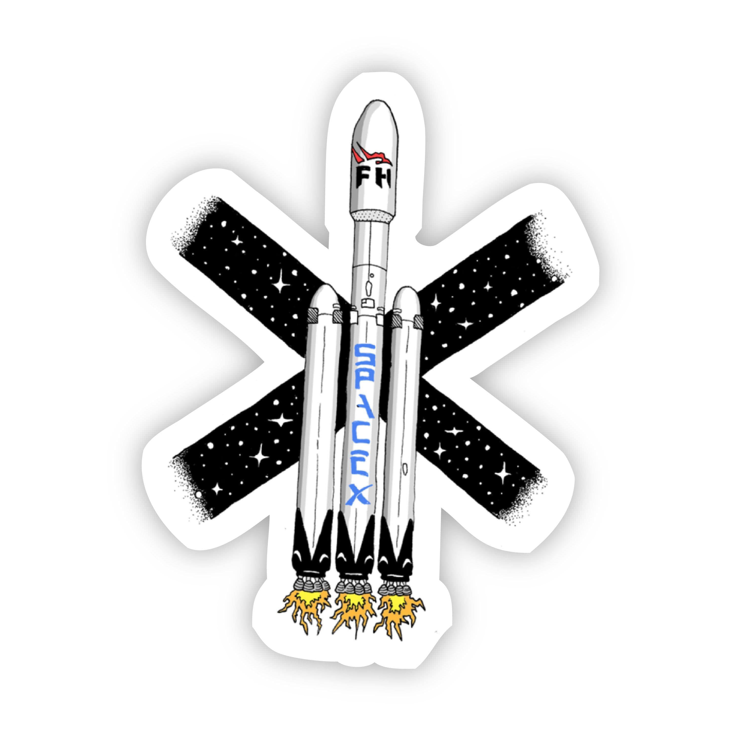  Falcon Heavy SpaceX Sticker、mySite、elrpsem3k