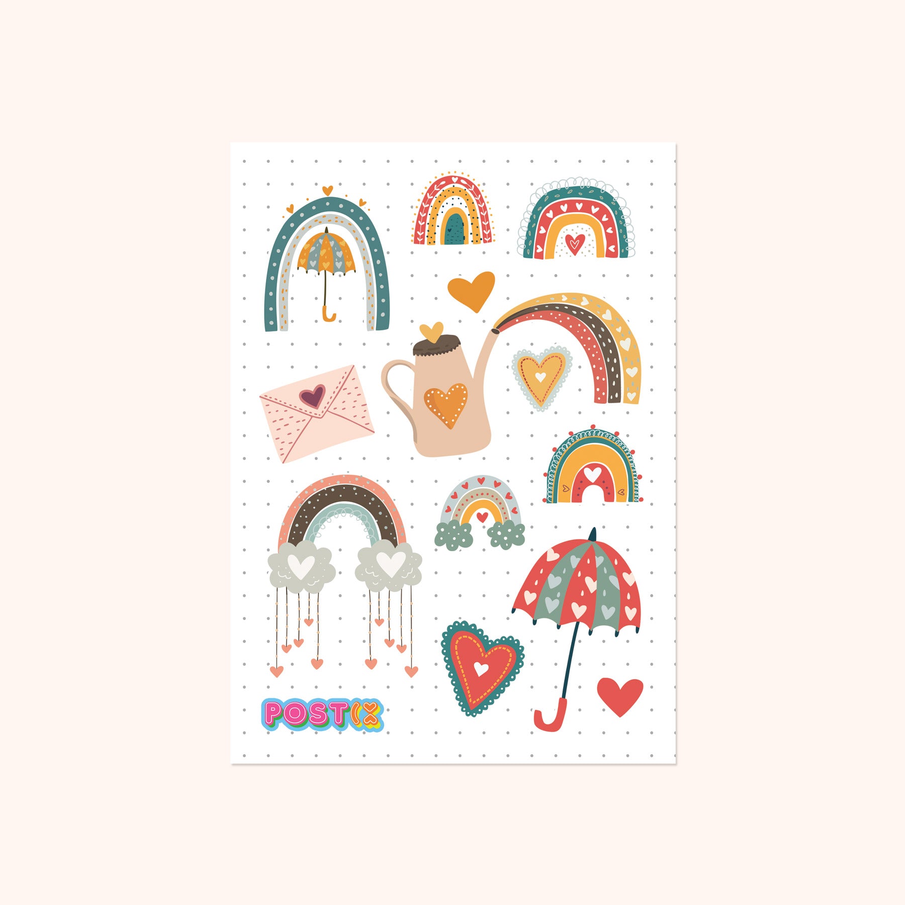  Rainbow Garden A6 Sticker Sheet、mySite、ghnorth