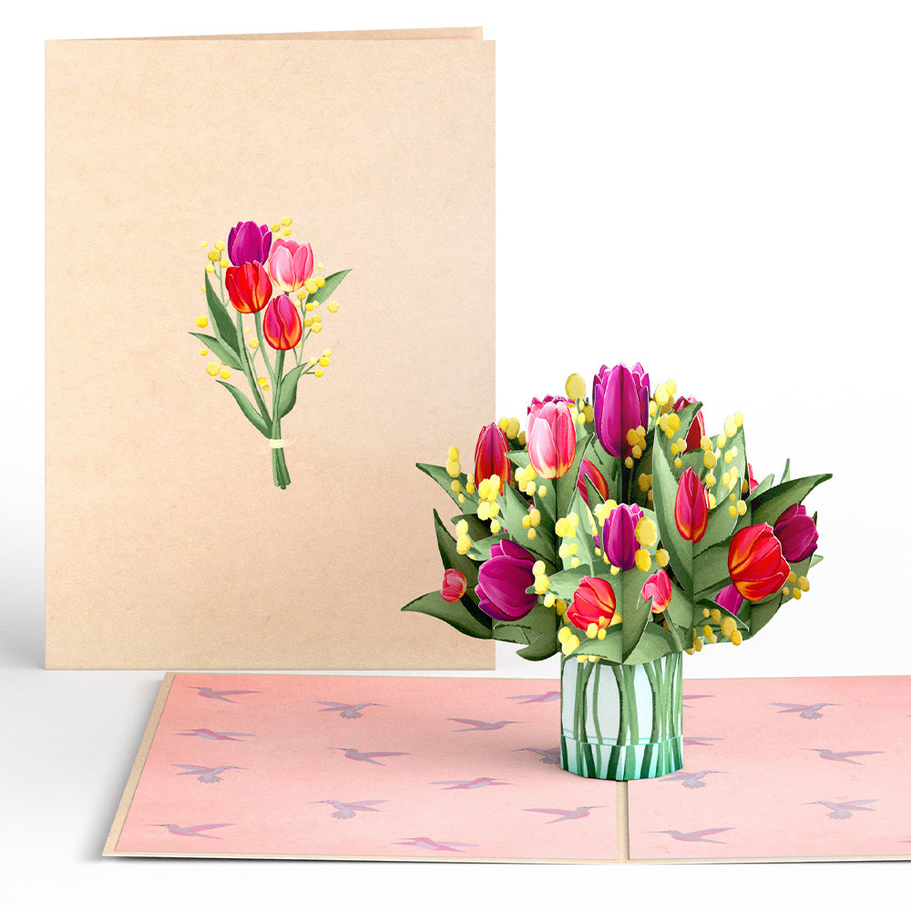 Cheerful Tulips Pop-Up Card、mySite、solidvoid