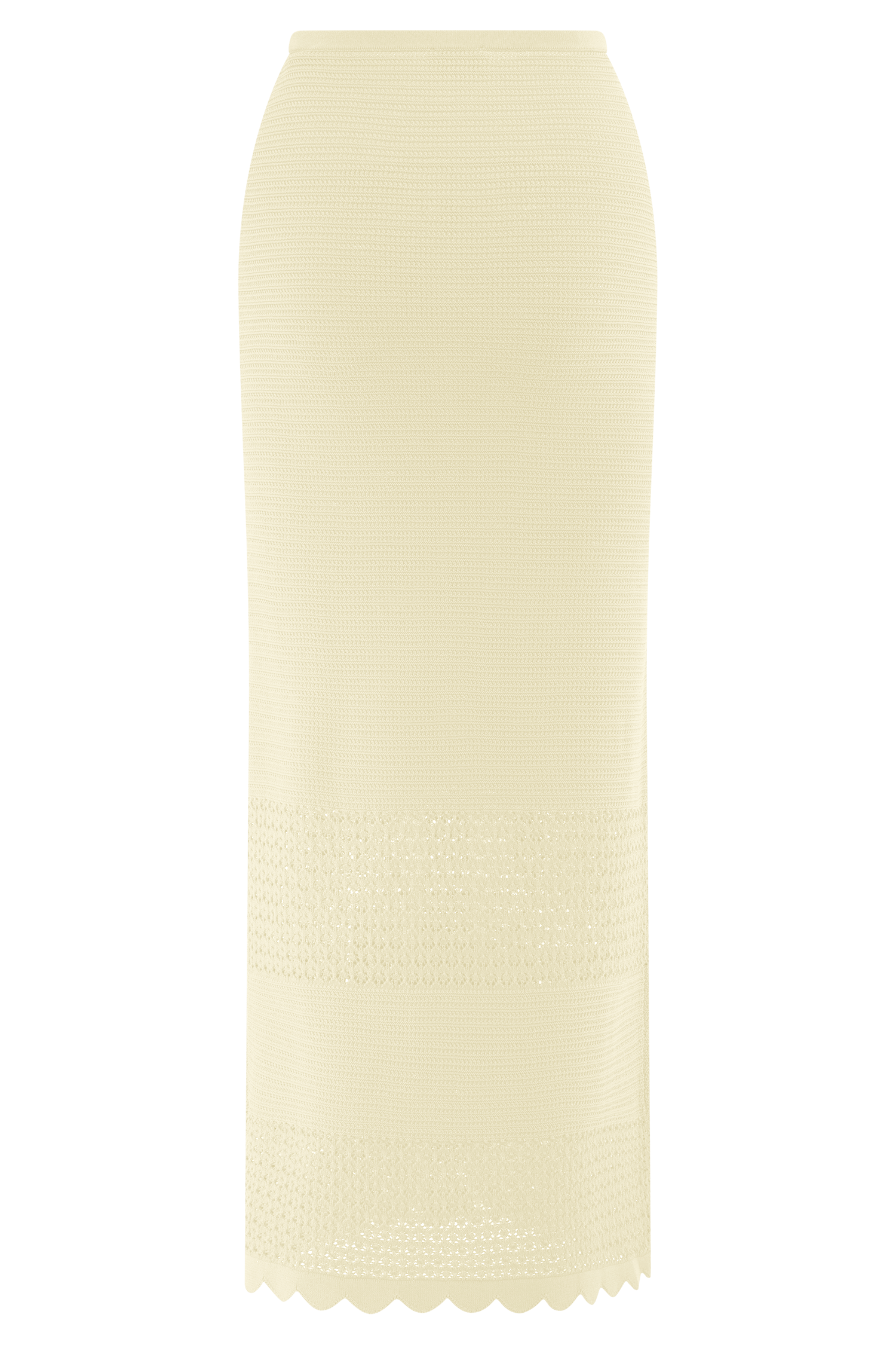 Madeline Scallop Knit Midi Skirt - Ivory、mySite、solidvoid