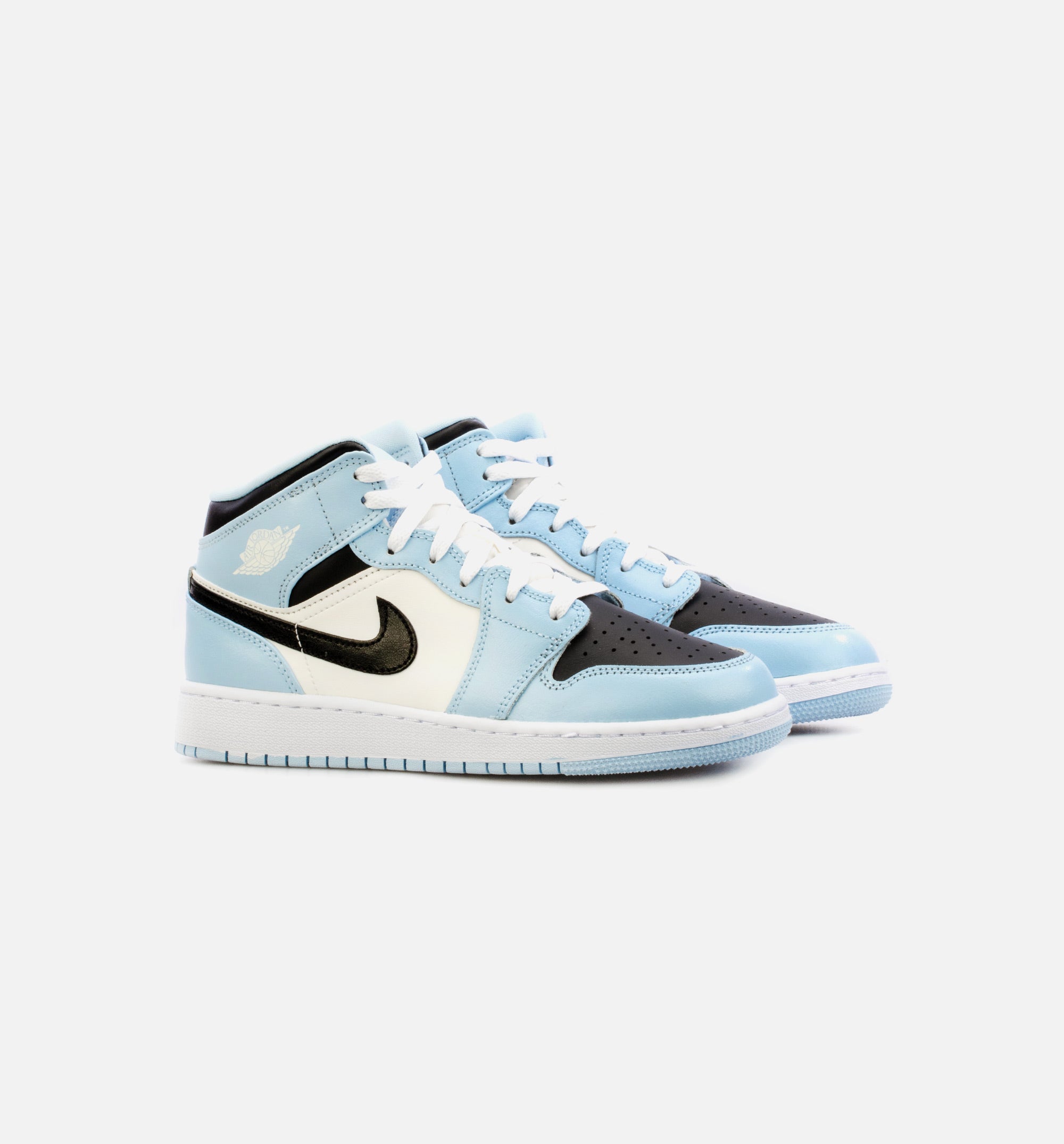 Air Jordan 1 Mid Ice Blue Grade School Lifestyle Shoe - Blue/Black、mySite、dreamappss