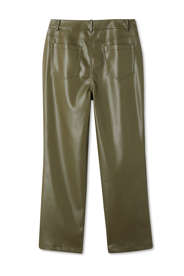 Khaki Vegan Leather Trouser、mySite、solidvoid