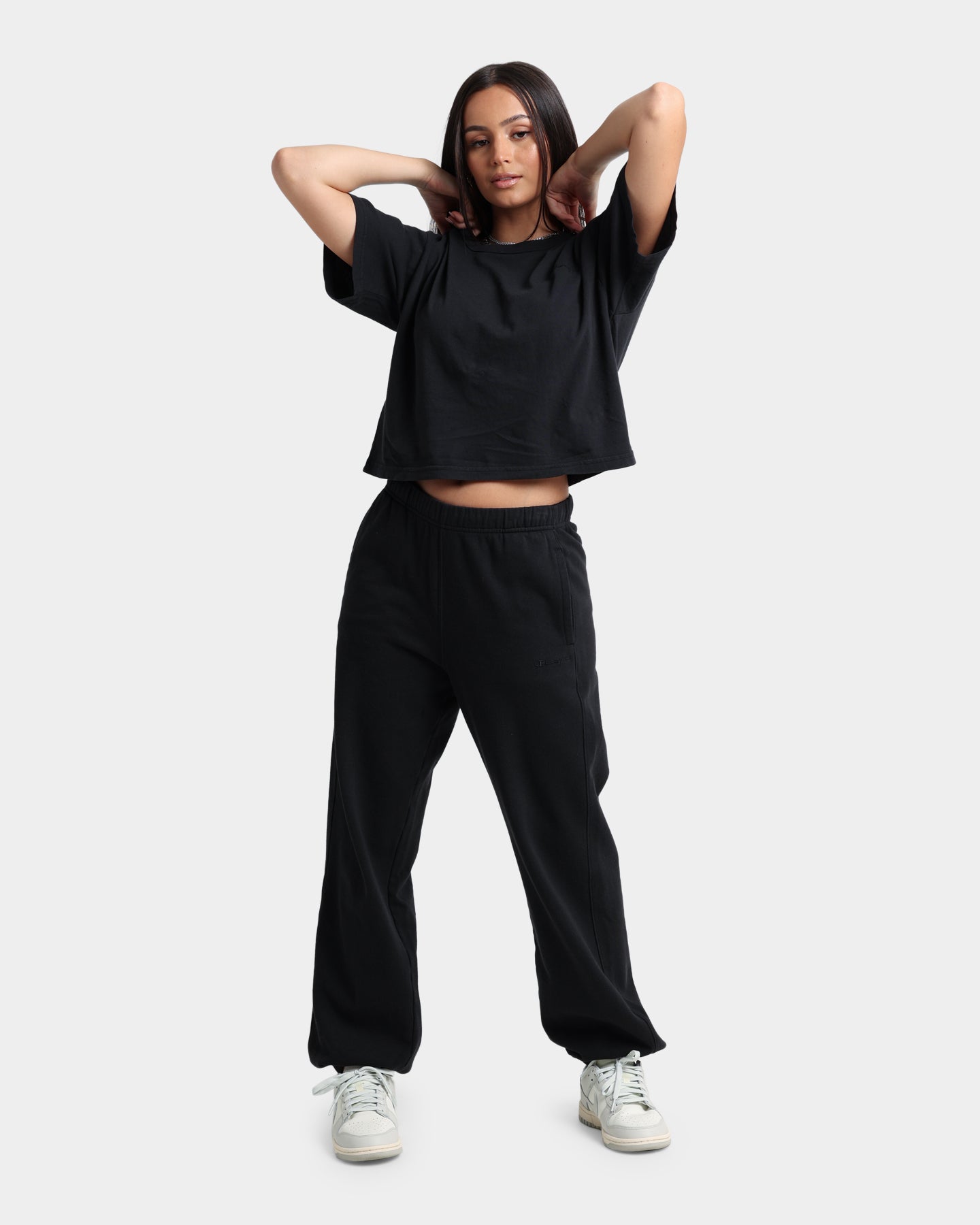 Champion Women's Vintage Dye Crop T-Shirt Black、mySite、zt4zffjzw