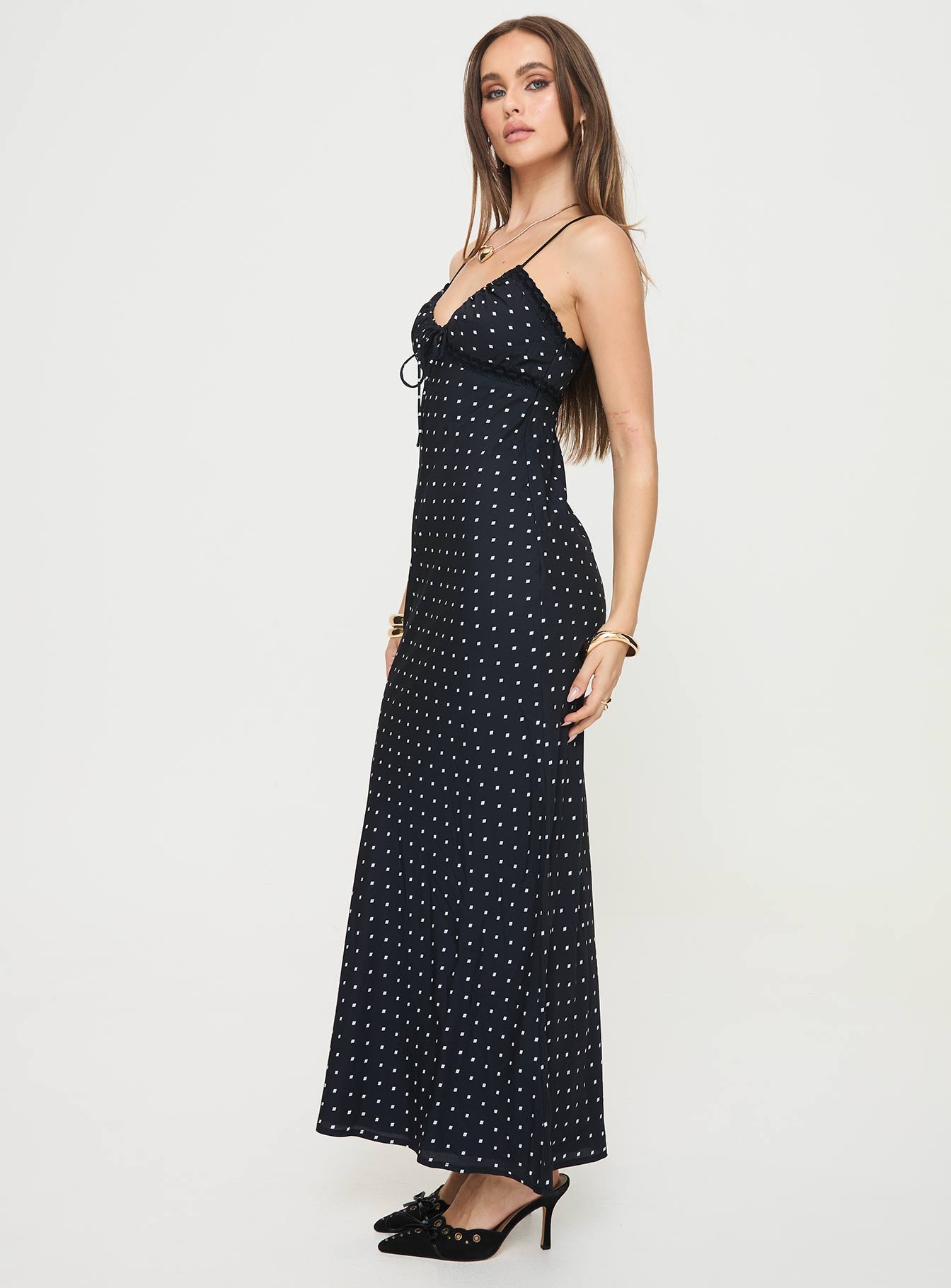 Emily Maxi Dress Black Polka Dot、mySite、solidvoid