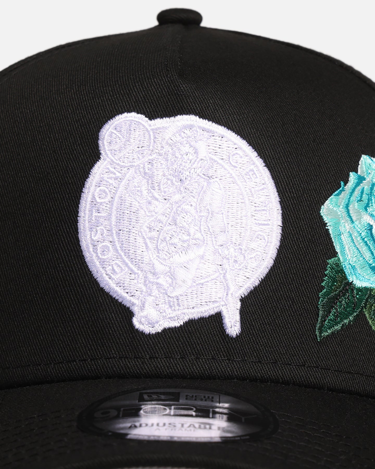 New Era Boston Celtics 'Aqua Rose Embroidery' 9FORTY A-Frame Snapback Black/Aqua、mySite、zt4zffjzw