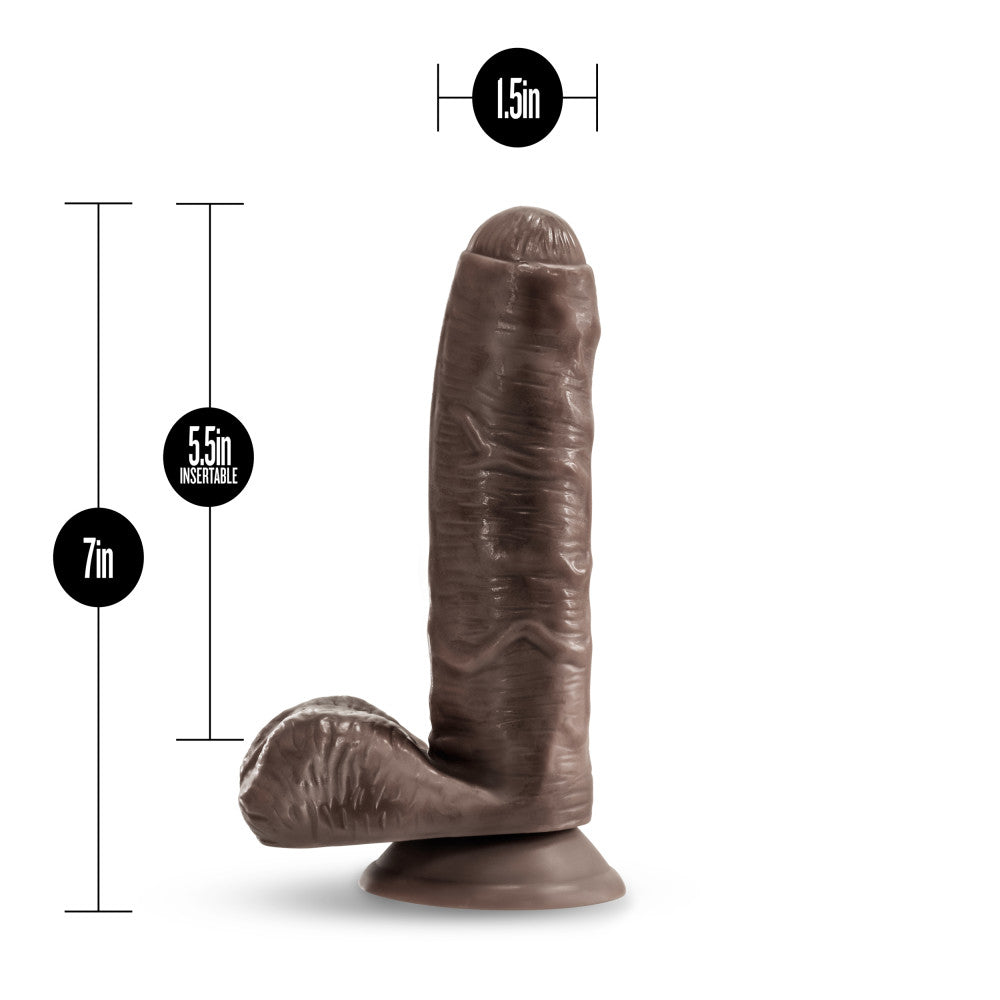 Coverboy™ By Blush® | Pierre The Chef Realistic Chocolate 7-Inch Long Dildo With Balls & Suction Cup Base、mySite、bottomscart