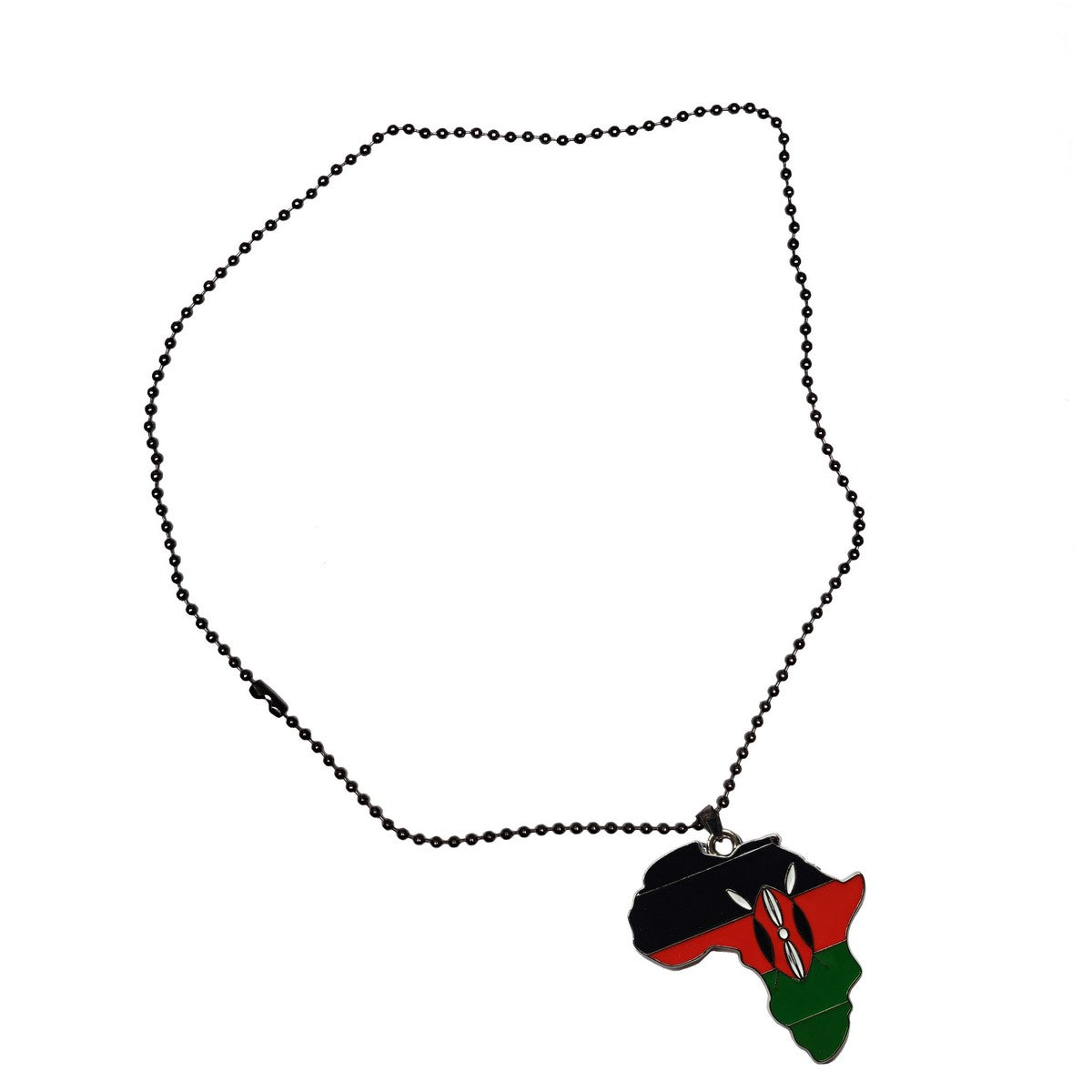 Kenya Flag Pendant Necklace African Map Chain、mySite、solidvoid