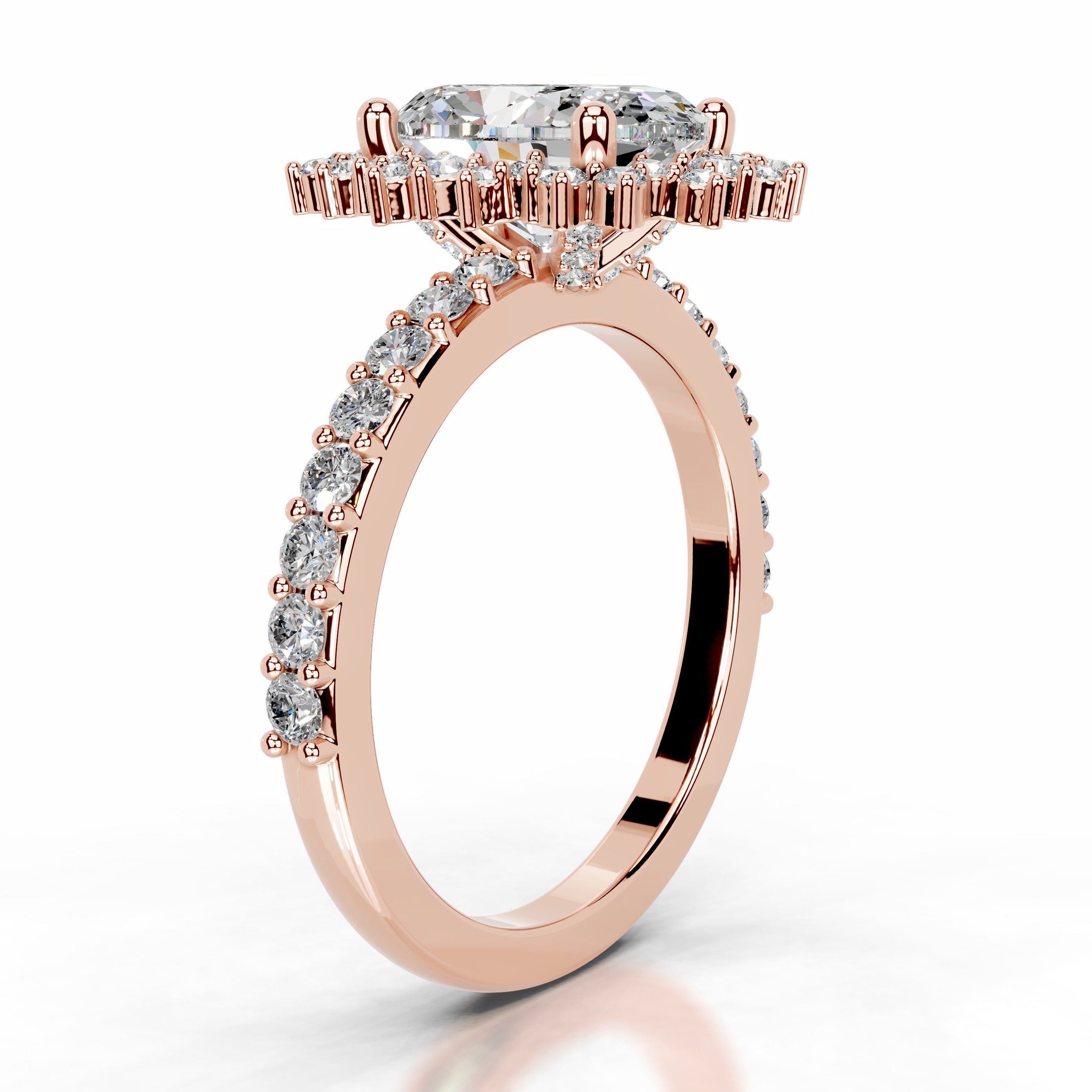 Gertrud Moissanite & Diamond Ring - 14K Rose Gold、mySite、hinf8tx79