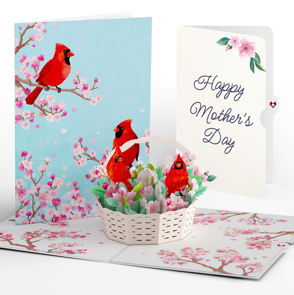 Cherry Blossom Basket with Cardinals Mother's Day Pop-Up Card and Sentiment Set、mySite、solidvoid