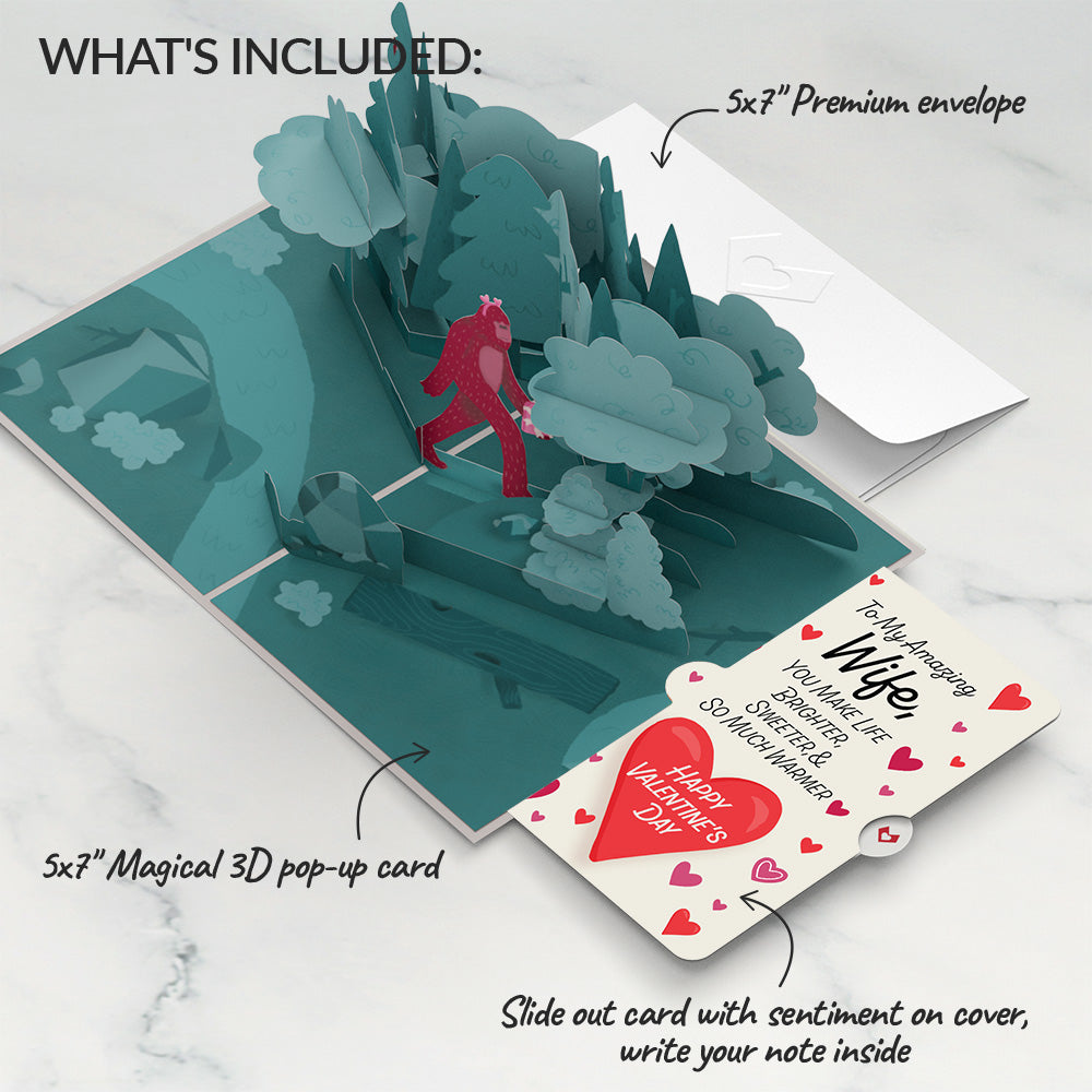 Searching for a Valentine Like You Bigfoot Valentine Pop-Up Card and Sentiment Set for Wife、mySite、solidvoid