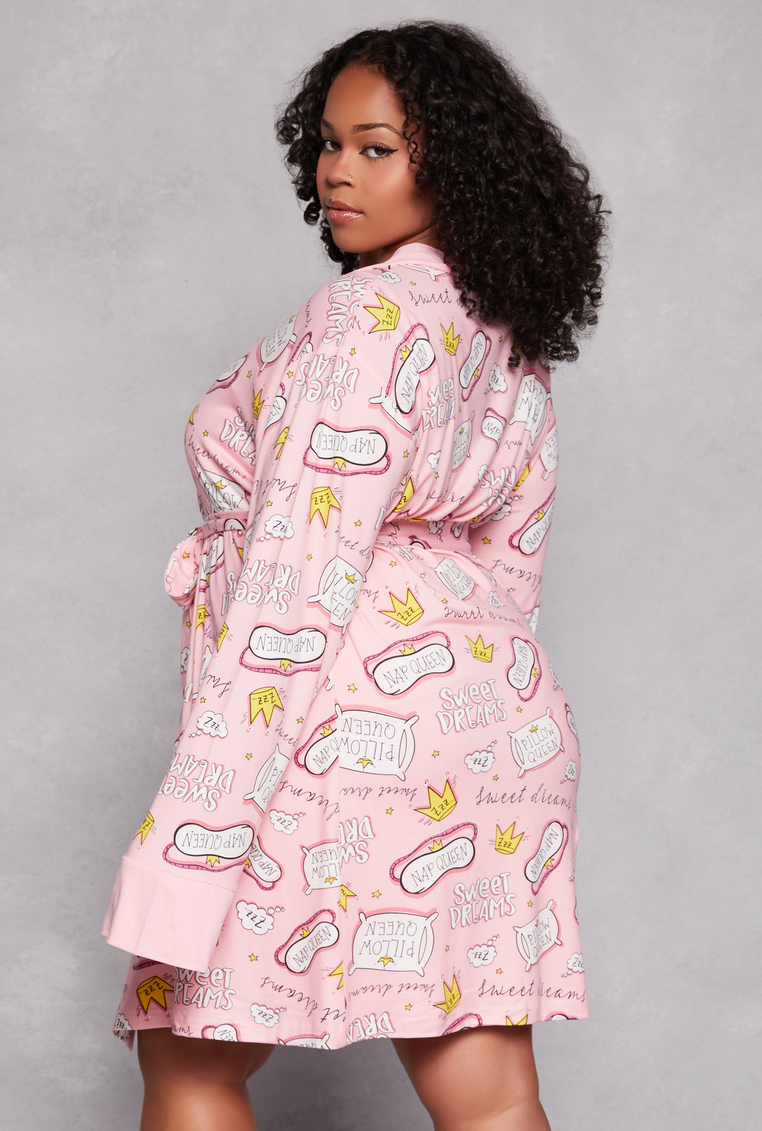 Plus Size Pillow Queen Cami Nightgown with Robe、mySite、camillekostekn