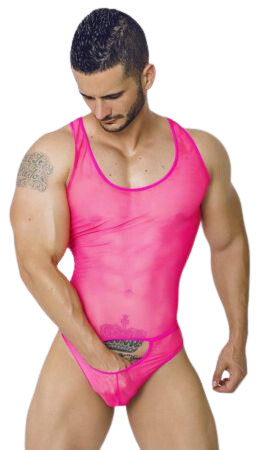 MOB Mesh Thong Body Tulle | Hot Pink | Erotic Wear | Stretchy、mySite、bottomscart