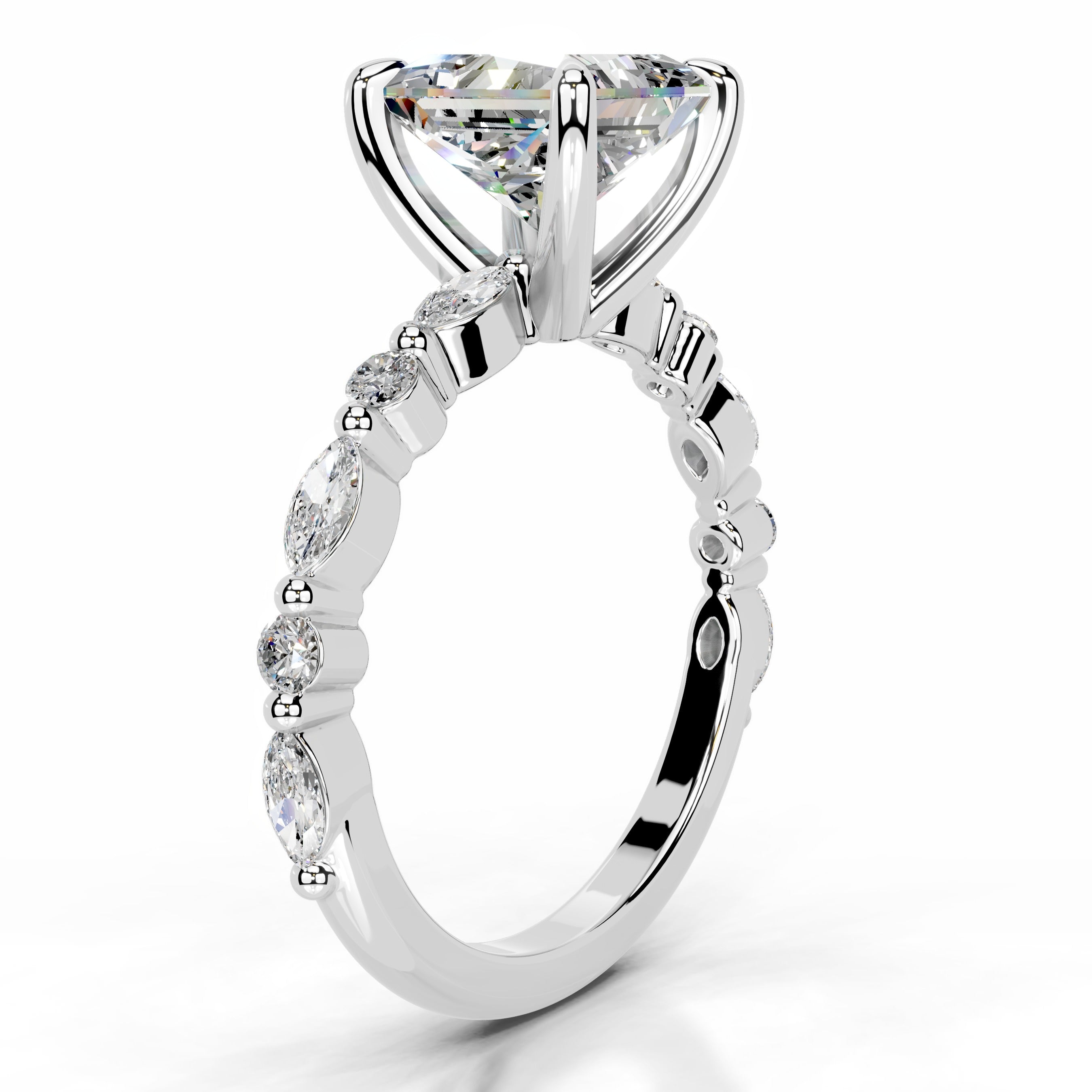 Lagertha Moissanite & Diamond Ring - 14K White Gold、mySite、hinf8tx79