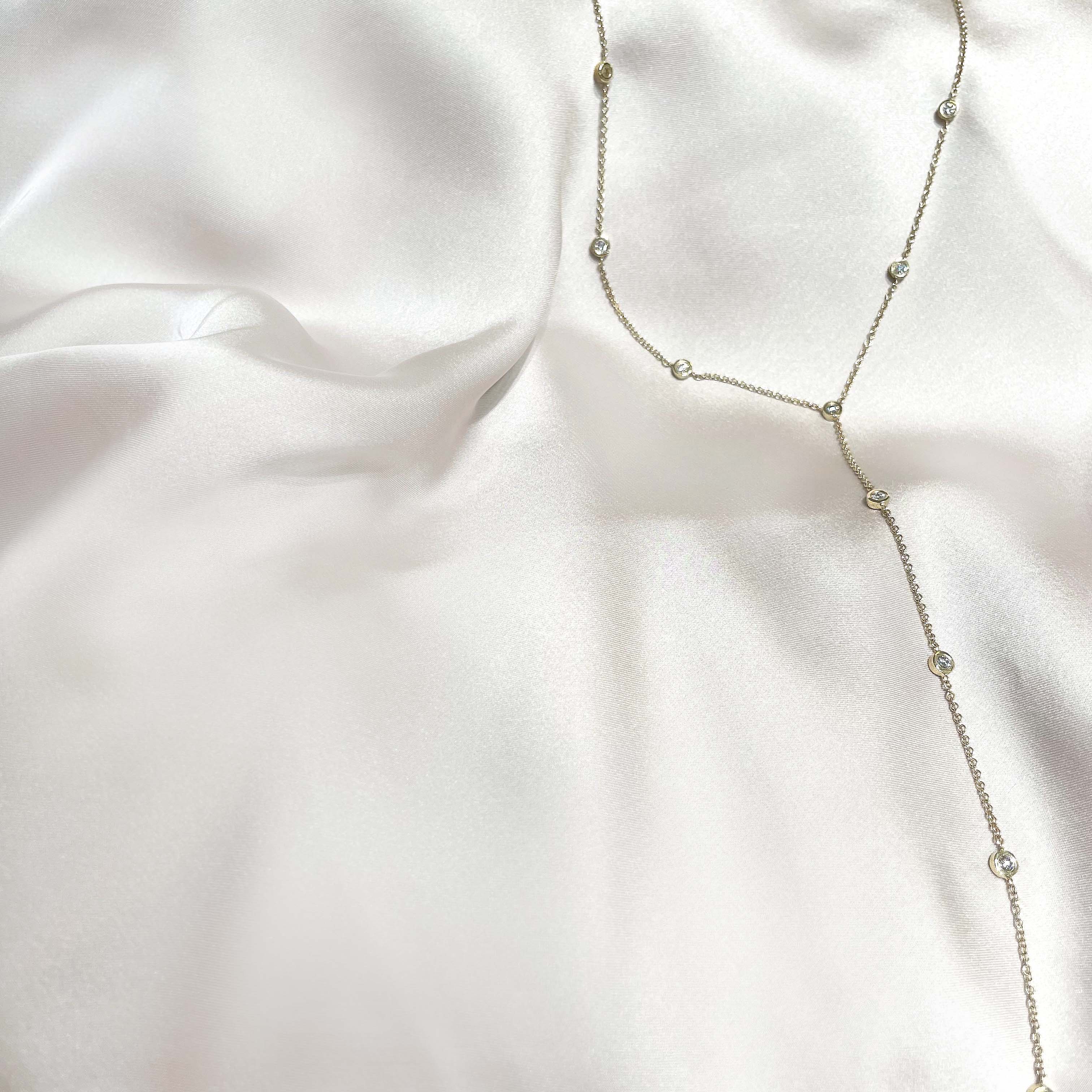 Tie Lab Grown Diamond Necklace (1.12 Carat) -18K Yellow Gold (RTS)、mySite、hinf8tx79